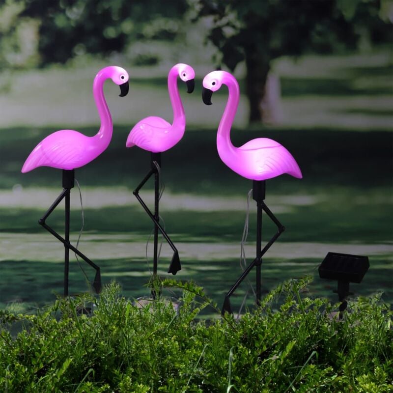 Furniture Limited -Pieu de jardin solaire à LED Flamant rose 3