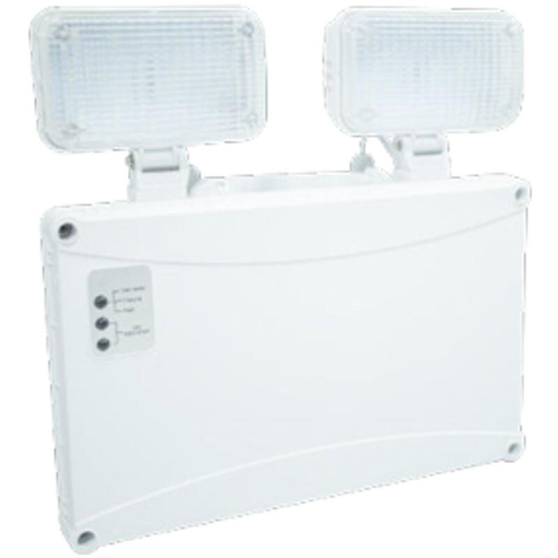Hi-Spec Lu Congo LED Emergency Twin Spot - Wall-Mounted Cool White Emergency Light