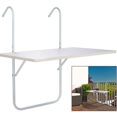 HI Table de balcon pliable Blanc 60x40x1,2 cm