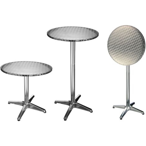 HI Table de bistro-bar pliable Aluminium Rond 60 x 60 x (58-115) cm FR7452