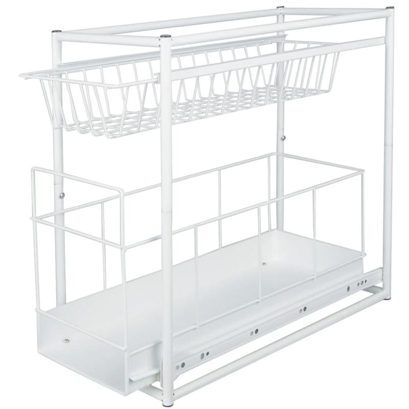 Tiroir de rangement à 2 niveaux Blanc HI Blanc