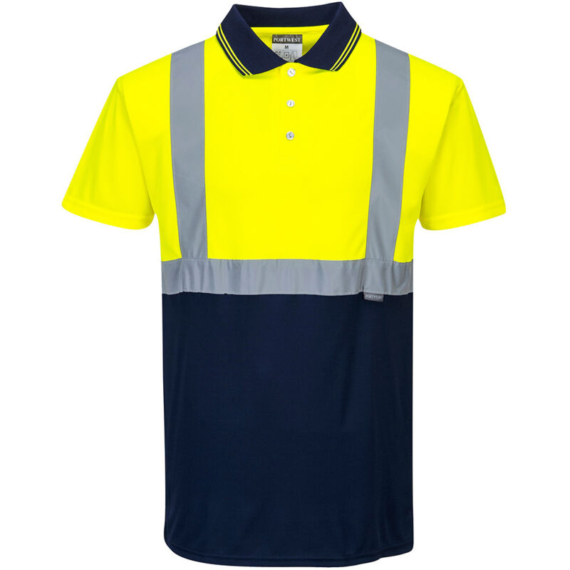 Polo Bicolore Giallo/Marine 5XL