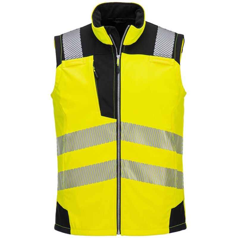 Softshell Ärmellos Hi-vis (3 Lagen) - Größe 4xl - Gelb/schwarz - Portwest
