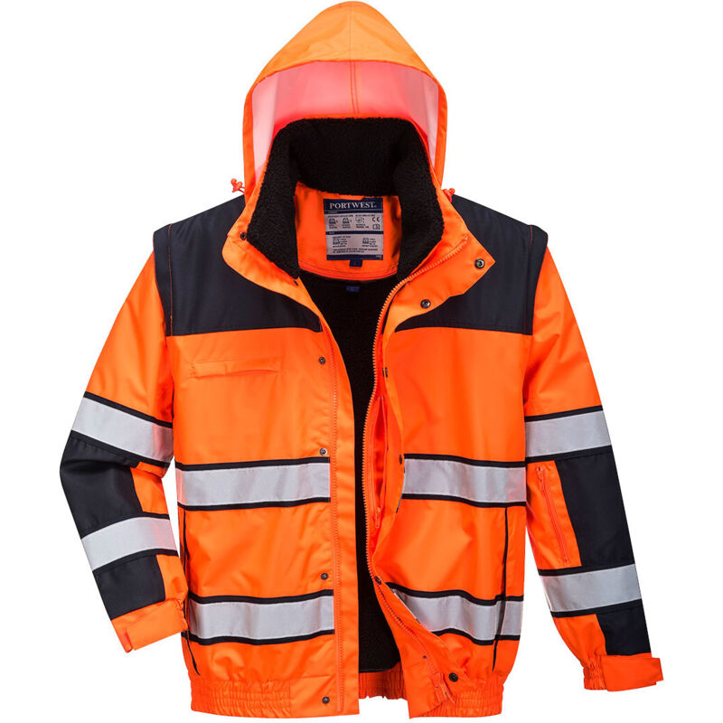Giubbotto HiVis 3 in 1 Arancione/Nero XS