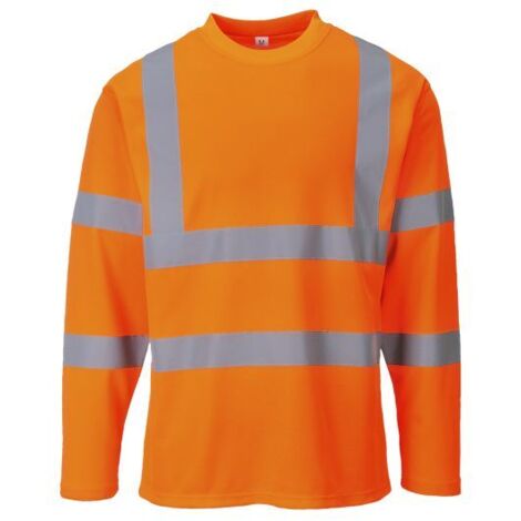 Hi-Vis Langarm-T-Shirt Orange XL