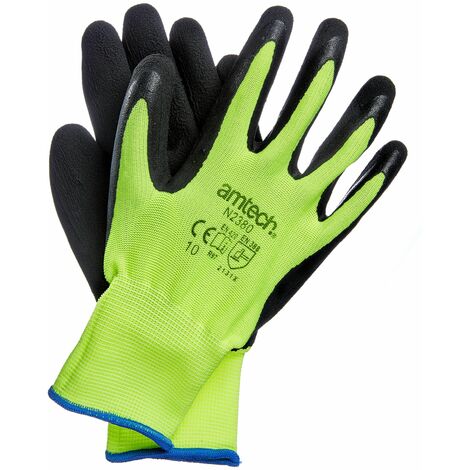 Hi-Vis Latex Coated Gloves XL (Size: 10) - N2380