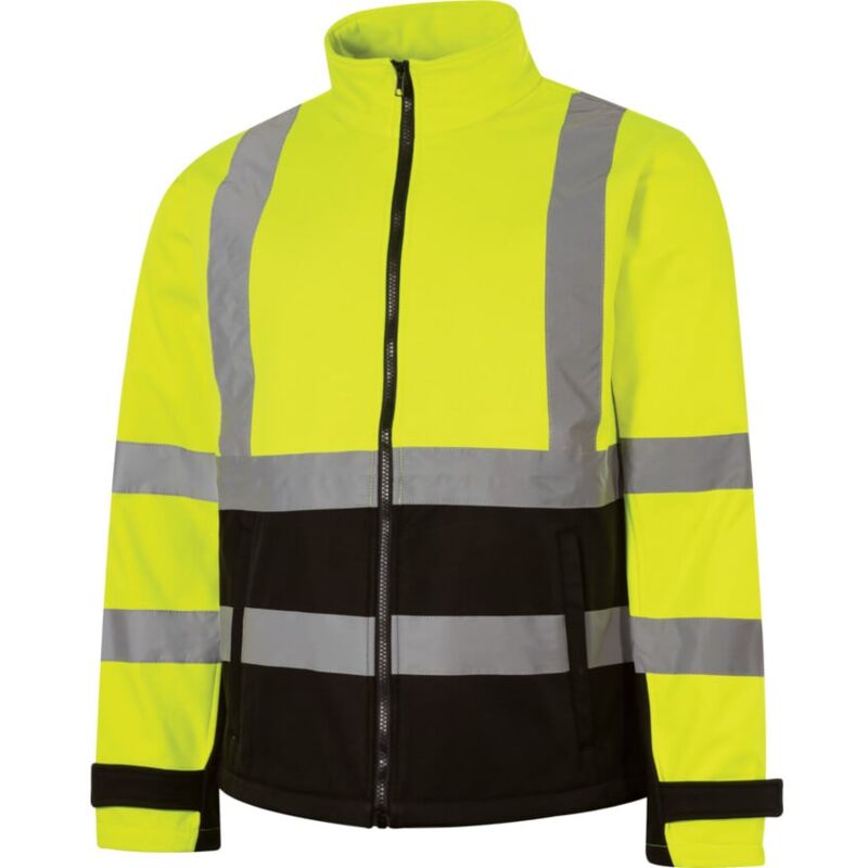 Tuffsafe - Hi-vis Yellow/Black Soft Shell Jacket (EN20471) - XL