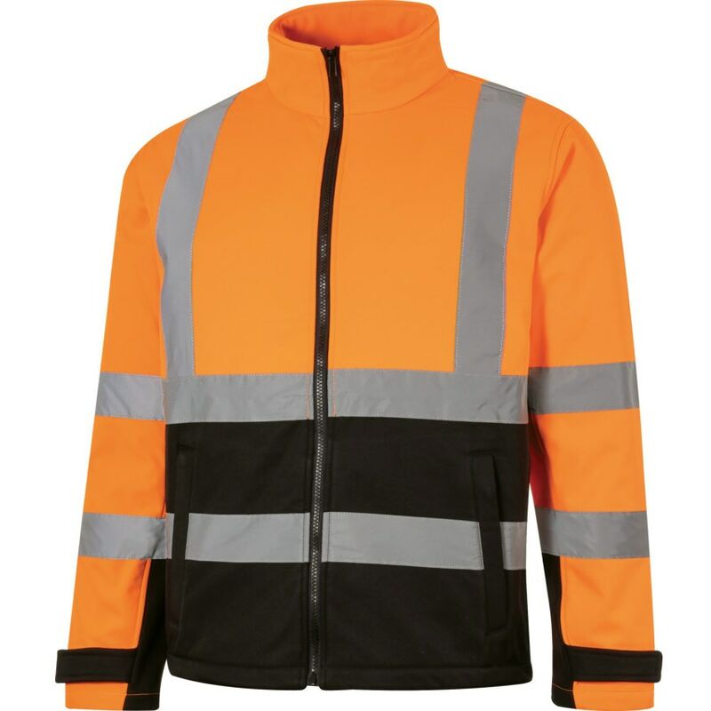 Tuffsafe - Hi-vis Orange/Black Soft Shell Jacket (EN20471) - XL