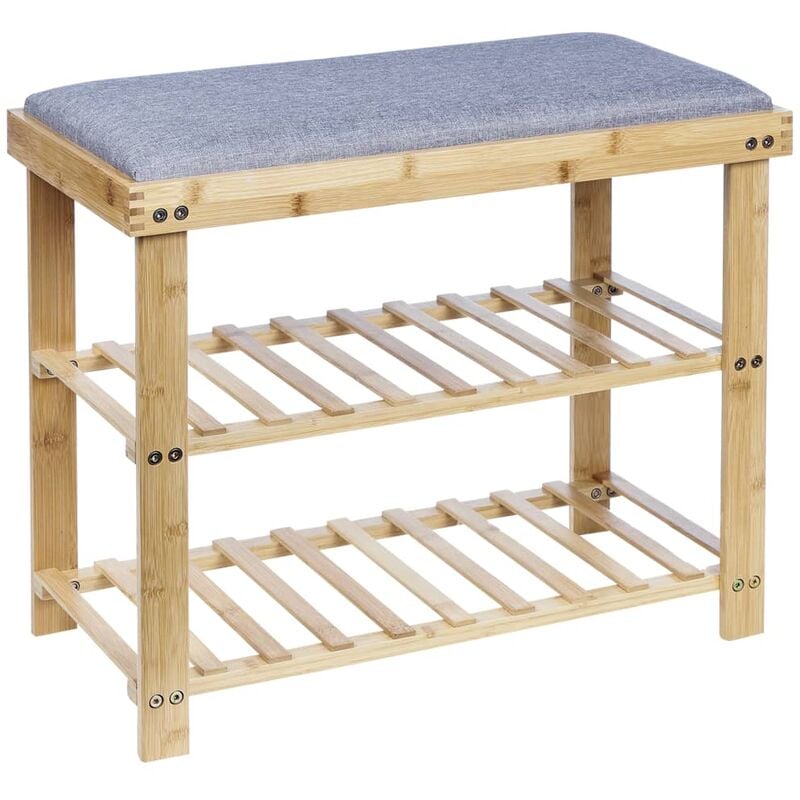 

Zapatero con asiento madera 60x30x50 cm - Marrón - HI