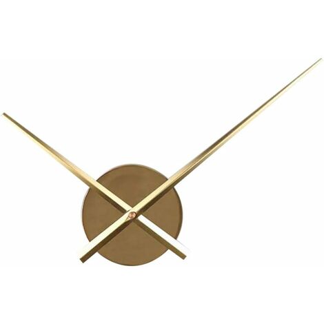 HIASDFLS Aiguilles D'Horloge Bricolage Aiguilles Horloges Murales Accessoires De Mécanisme D'Horloge À Quartz 3D (Doré Sans Batterie)
