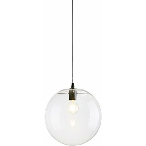 HIASDFLS Boule En Verre Wings Of Wind E27 Suspension Lustre Transparent Goutte En Verre Lampe À Suspension Support De Lampe Noir, Verre, 20Cm, Φ20