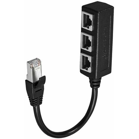 HIASDFLS Câble Répartiteur Ethernet Rj45,Adaptateur De Câble D'Extension Réseau Lan Ethernet Répartiteur Rj45 Mâle À 3 Femelles Pour Adaptateur De Connecteur De Prise Ethernet Lan Super Cat5, Cat5E, C