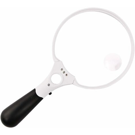 HIASDFLS Loupe Lecture Repair Extra Led Avec 3 Led Lumière, Avec Un Grossissement De 2X 4X 25X, Loupe Éclairée