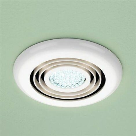 HiB Cyclone Wet Room Inline Fan - White LED Cool White Showerlight - 32600