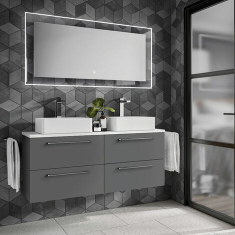HiB Element 120 LED Bathroom Mirror with Charging Frame 600mm H x 1200mm W