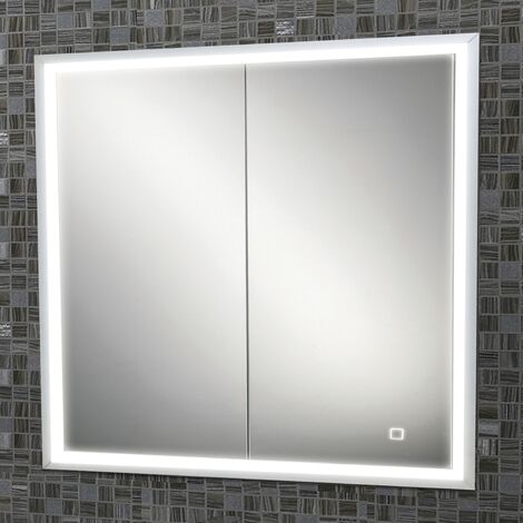 HiB Vanquish 80 Double Door Recessed LED Bathroom Cabinet 730mm H X 830mm W