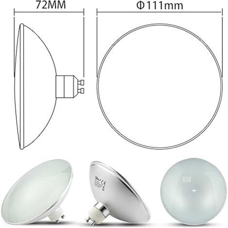 HiBay 2er-Pack GU10 AR111 LED-Strahler - 9 W - Ersetzt 75-W-Halogenlampen - 800 lm - 3000 K - 120° - Warmweiß - Für Restaurants, Kantinen, Wohnzimmer [Energieklasse F]