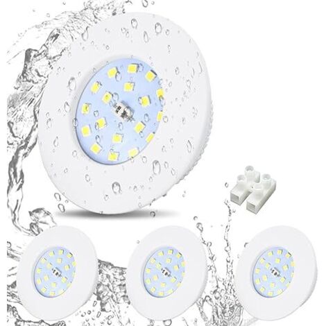 HiBay Extraflache LED-Einbaustrahler 5W, 4x Badezimmerstrahler IP44, Warmweiß 3000K, 60-68mm Einbauöffnung, 220V 500lm Einbaubeleuchtung für Küche und Wohnzimmer [Energieklasse F]