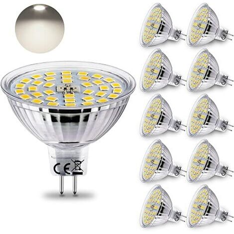 HiBay GU5.3 4W MR16 LED-Lampe, 10x LED-Strahler 400LM Ersetzt 35W Neutralweiß 4500K Strahler 12V AC/DC Nicht dimmbar [Energieklasse F]