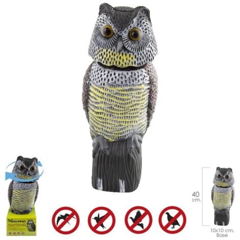 Hibou chahuyant d’oiseaux / oiseaux à tête tournante 40 cm.