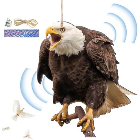 GABRIELLE Hibou Effaroucheur Oiseaux, Hibou Anti Corbeau Anti-Pigeon, Hibou Épouvantail Pendentif Jardin Protecteur, Répu Lsif pour Oiseaux en Forme De Hibou pour Balcon Potager Jardin