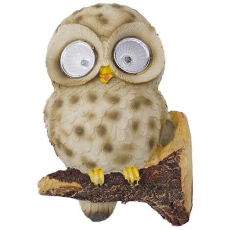 Hibou luminaire solaire en résine, lampe décorative étanche pour jardin, ornement extérieur LED