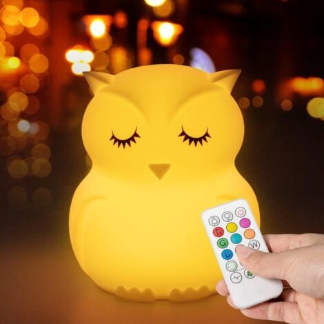 Hibou veilleuse pour enfant en bas âge bébé pépinière lampe de nuit enfants chambre décor Silicone enfants veilleuses avec télécomm