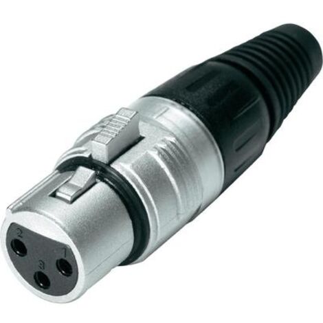 HICON 3020050L CONNETTORE HICON XLR FEMMINA, 3 POLI, ARGENTO, NERO HI-X3CF 1 ST.