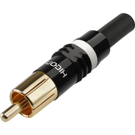Hicon HI-CM03-NTL Cinch-Steckverbinder Stecker, gerade Polzahl: 2  Schwarz, Weiß 1 St.