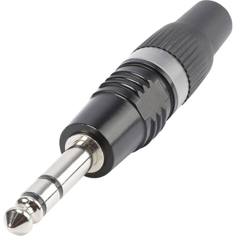 Hicon HI-J63SP-B Klinken-Steckverbinder 6.35 mm Stecker, gerade Polzahl: 3 Stereo Schwarz, Silber 1