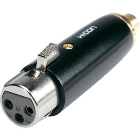 HICON HI-X3CI-FF HI-X3CI-FF-ADATTATORE XLR RCA FEMMINA, 1 PEZZO, NERO