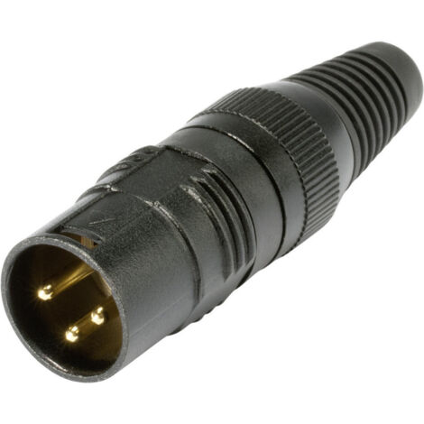 Hicon HI-X3CM-G XLR-Steckverbinder Stecker, gerade Polzahl: 3  Schwarz 1 St.