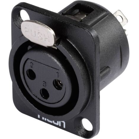 Hicon HI-X3DF-M Connettore XLR Presa a pannello contatti dritti Numero Poli (num): 3 Nero 1 pz.