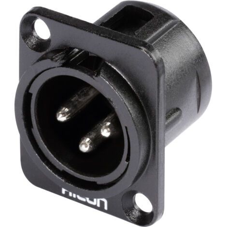 Hicon HI-X3DM-M XLR-Steckverbinder Flanschstecker, Kontakte gerade Polzahl: 3  Schwarz 1 St.