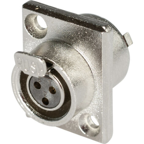 Hicon HI-XMEF3 XLR-Steckverbinder Buchse, Einbau vertikal Polzahl: 3  Silber 1 St.