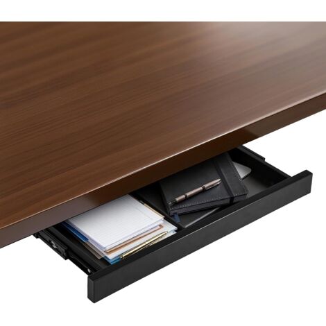 Hidden Organizer Under-Desk Drawer  Large Capacity Metal Storage, Easy Installation, Space-Saving Design, Smooth & Quiet Sliding, Fits Most Desks (Black)