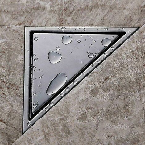 Hidden Triangle Shower Drain Floor Waste Grates Stainless Steel Drain Bathroom1pcs-silver