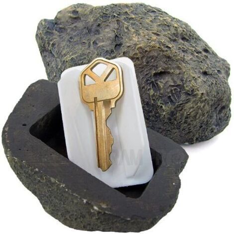Hide-a-Spare-Key - Fausse pierre - Ressemble à une vraie pierre - Sans danger pour le jardin ou la terrasse extérieure, géocaching