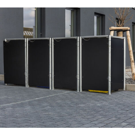 HIDE Mülltonnenbox für 4x 240 l, schwarz schwarz 4er Box