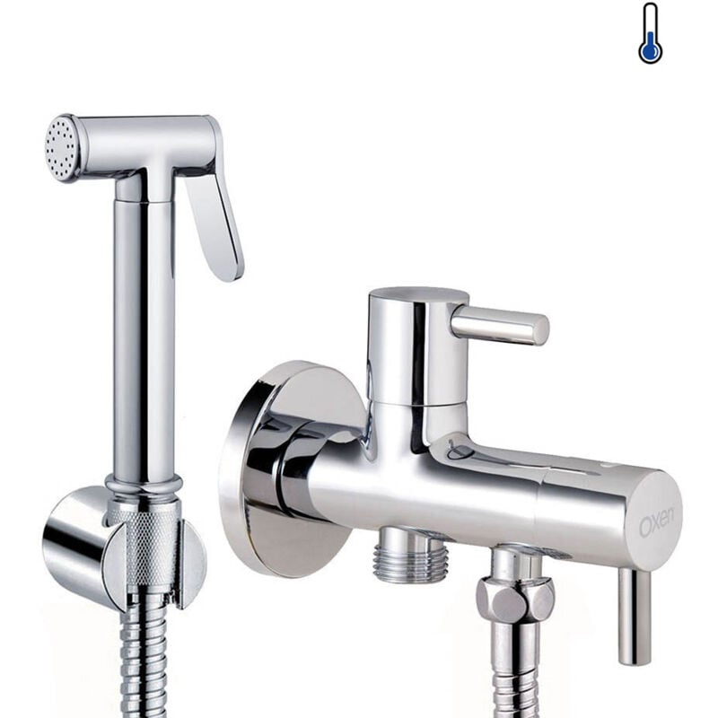 

Kibath - Grifo higiene íntima con instalación sin obra. Grifo sustituto del bidet. Grifo para wc. Sólo agua fría