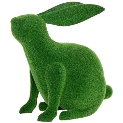 Hierba estatuilla conejo H38cm césped artificial verde - Atmosphera créateur d'intérieur