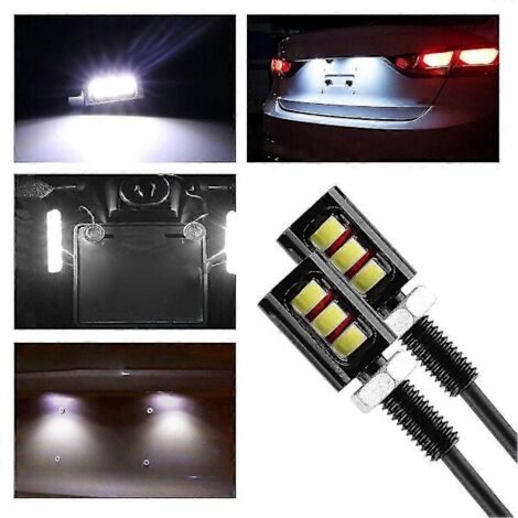 Hierbei handelt es sich um exquisite LED-Kennzeichenleuchten, die im 2er-Set für Autos und Motorräder verkauft werden. Sie verfügen über Schraubglühbirnen vorne und hinten sowie drei SMD 5630 LEDs als