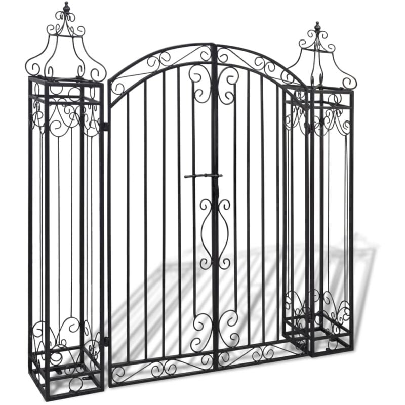 

Puerta de jardín decorativa de hierro forjado 122x20,5x134 cm - Negro - Vidaxl