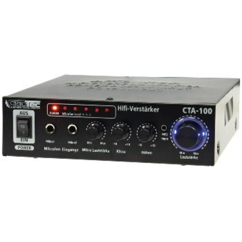 HiFi-Verstärker CTA-100 Cinch Aux In, 100W, 2-Kanal, Schwarz