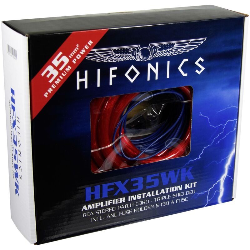 Jeu de câbles d'alimentation HiFi auto 35 mm², 35 mm², 0.5 mm² D001502 - Hifonics