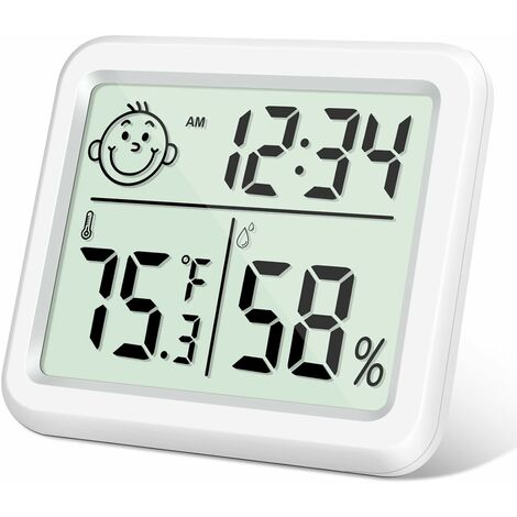 1pc Precision Electronic Smile Face Thermometer Hygrometer, Thin Large  Screen, High & Low Temperature And Humidity Recording, Time Recording,  Indoor Temperature & Humidity