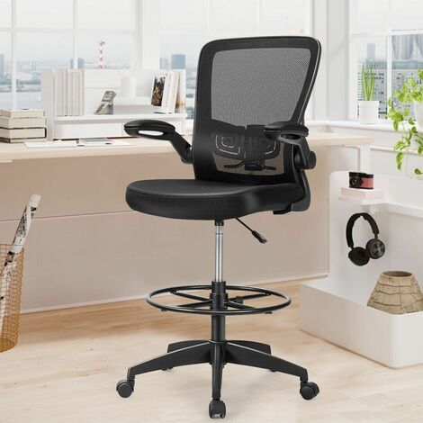 High Back Mesh Drafting Chair Tall Office Chair Rolling Ergonomic Desk Chair