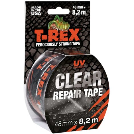 High-Performance T-REX Repair Tape by Shurtape – 48mm x 8.2m Clear, Heavy-Duty Waterproof Adhesive Tape for Repairs and Sealing