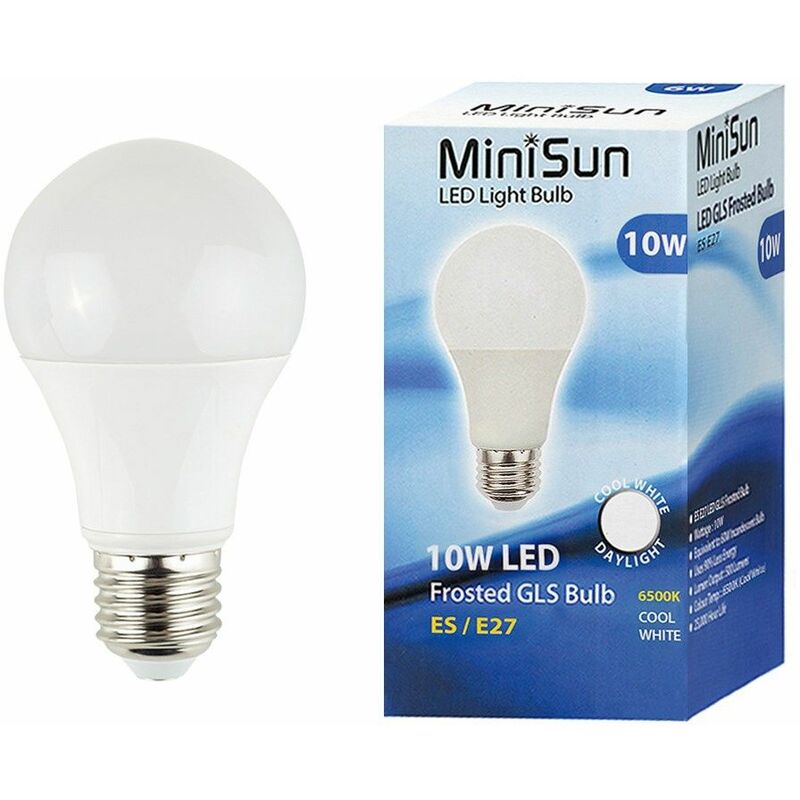 10W ES E27 LED GLS Light Bulbs in Cool White - Pack of 10