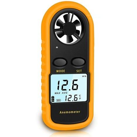High Precision Portable Anemometer (±5%), Digital Anemometer with LCD Backlight, Outdoor Portable Anemometer, HAVC, Drone, 0-30 m/s